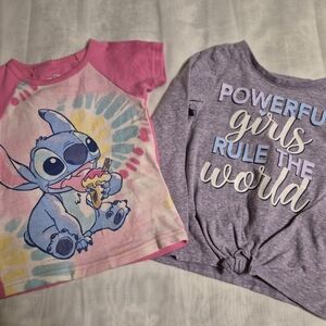 Bundle Set Of Garanimals Lavender Graphic Tee and Stitch Tee Size 3T